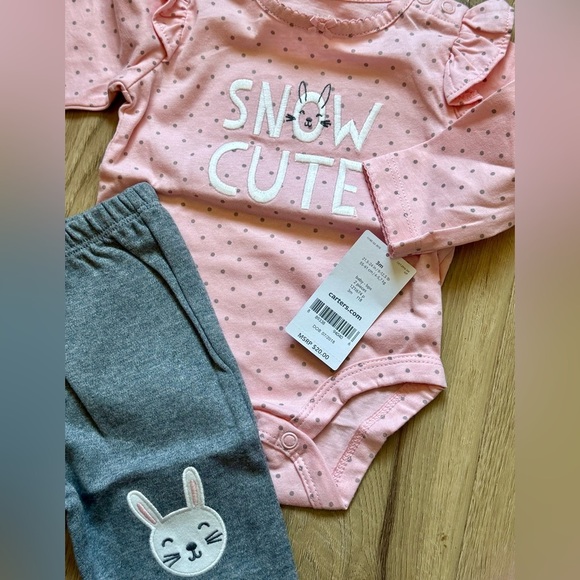 NWT Carter's Pink and Gray Kids Matching Set - Picture 3 of 3